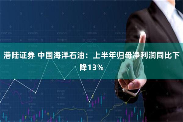 港陆证券 中国海洋石油：上半年归母净利润同比下降13%