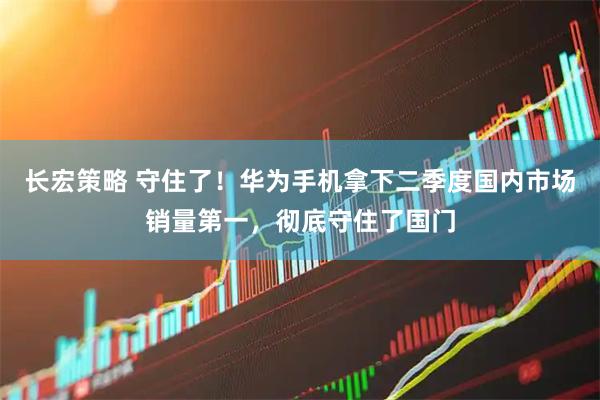 长宏策略 守住了！华为手机拿下二季度国内市场销量第一，彻底守住了国门